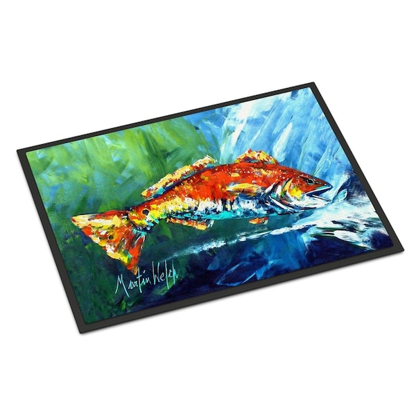 Carolines Treasures 24 x 36 in. Break Through Red Fish Indoor or Outdoor Mat MW1270JMAT - main